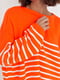 Джемпер oversize в оранжевую полоску | 6420017 | фото 4