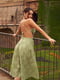 Сукня А-силуету кольору хакі | 6420221 | фото 6
