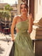 Сукня А-силуету кольору хакі | 6420221 | фото 2