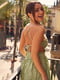 Сукня А-силуету кольору хакі | 6420221 | фото 3