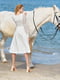 Платье А-силуэта молочного цвета | 6420243 | фото 6