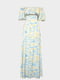 Платье А-силуэта молочного цвета в принт | 6420261 | фото 11