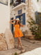 Платье А-силуэта оранжевое | 6420280 | фото 3