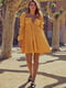 Платье А-силуэта оранжевого цвета | 6420475 | фото 2