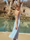Сукня А-силуету блакитна в принт | 6420485 | фото 3