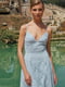 Сукня А-силуету блакитна в принт | 6420485 | фото 5