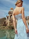 Платье А-силуэта голубое в принт | 6420485 | фото 7
