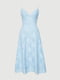 Платье А-силуэта голубое в принт | 6420485 | фото 8