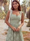 Сукня А-силуету кольору хакі | 6420490 | фото 3