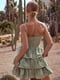 Сукня А-силуету кольору хакі | 6420496 | фото 6
