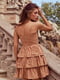 Платье А-силуэта цвета мокко | 6420497 | фото 4
