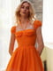 Платье А-силуэта оранжевого цвета | 6420504 | фото 3