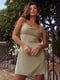 Сукня в білизняному стилі кольору хакі | 6420512 | фото 6