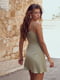 Сукня в білизняному стилі кольору хакі | 6420512 | фото 7