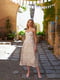 Платье А-силуэта молочного цвета в принт | 6420517 | фото 2