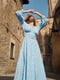 Платье А-силуэта голубое | 6420531 | фото 8