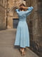 Платье А-силуэта голубое | 6420531 | фото 9