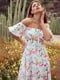 Платье А-силуэта молочного цвета в принт | 6420532 | фото 4