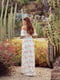 Платье А-силуэта молочного цвета в принт | 6420532 | фото 5