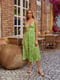 Сукня А-силуету салатового кольору в принт | 6420541 | фото 3