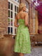 Сукня А-силуету салатового кольору в принт | 6420541 | фото 6