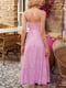 Сукня А-сілеуту рожева в принт | 6420543 | фото 5