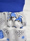 Ползунки сине-серые в новогодний принт | 6420908 | фото 2