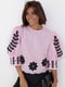 Блузка розовая с рукавами-фонариками и цветочной перфорацией | 6424923 | фото 5