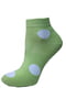 Шкарпетки короткі салатового кольору в горошок | 6425273