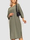 Сукня А-силуету кольору хакі | 6430946 | фото 2
