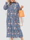 Сукня А-силуету синя з принтом | 6430969 | фото 2