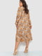 Платье А-силуэта бежевое в цветочный принт | 6430976 | фото 4