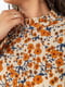 Платье А-силуэта бежевое в цветочный принт | 6430976 | фото 5
