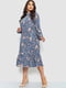Сукня А-силуету синя з принтом | 6430979 | фото 3