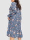 Платье А-силуэта синее с принтом | 6430979 | фото 4