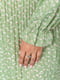 Платье А-силуэта оливковое с узором | 6430982 | фото 5