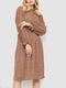 Платье А-силуэта коричневое с узором | 6430990 | фото 2