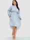 Сукня А-силуету блакитна з візерунком | 6430997 | фото 2