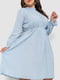 Платье А-силуэта голубое с узором | 6430997 | фото 3