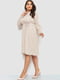 Платье А-силуэта молочное с узором | 6431001 | фото 3