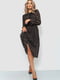 Сукня А-силуету чорна в принт | 6431011 | фото 2