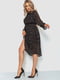 Платье А-силуэта черное в принт | 6431011 | фото 3