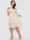 Платье А-силуэта светло-бежевое в горох | 6431015 | фото 3