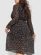 Платье А-силуэта черно-бежевое с узором | 6431019 | фото 4