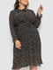 Сукня А-силуету чорна в принт | 6431021 | фото 2