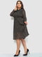Сукня А-силуету чорна в принт | 6431021 | фото 3