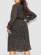 Сукня А-силуету чорна в принт | 6431021 | фото 4