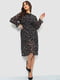 Платье А-силуэта черное в принт | 6431022 | фото 2