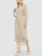 Платье А-силуэта молочно-коричневое с узором | 6431024 | фото 3
