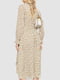 Платье А-силуэта молочно-коричневое с узором | 6431024 | фото 4